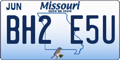 MO license plate BH2E5U