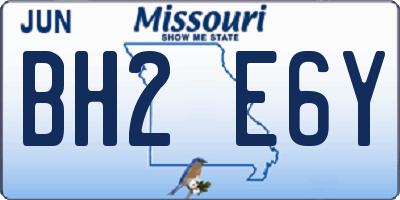 MO license plate BH2E6Y