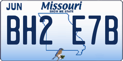 MO license plate BH2E7B