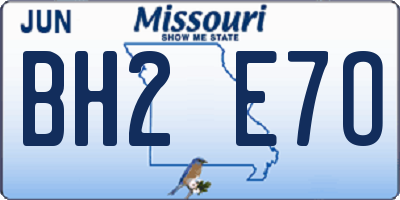 MO license plate BH2E7O