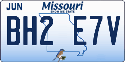 MO license plate BH2E7V