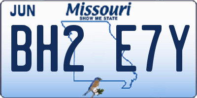 MO license plate BH2E7Y