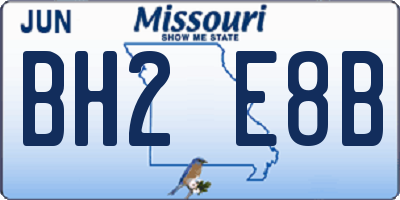MO license plate BH2E8B