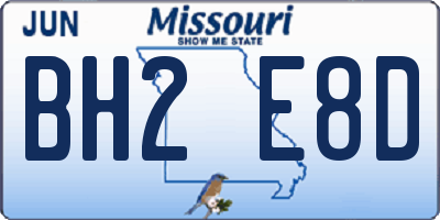 MO license plate BH2E8D