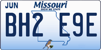 MO license plate BH2E9E