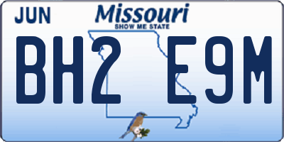MO license plate BH2E9M