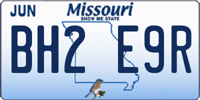 MO license plate BH2E9R
