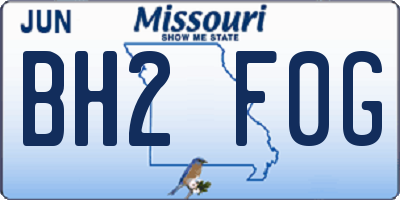MO license plate BH2F0G