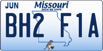 MO license plate BH2F1A