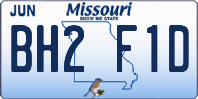 MO license plate BH2F1D