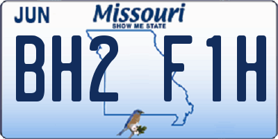 MO license plate BH2F1H