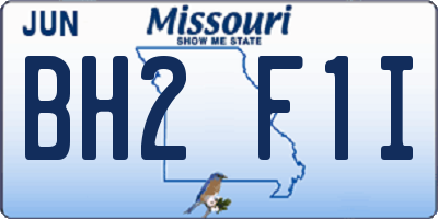 MO license plate BH2F1I