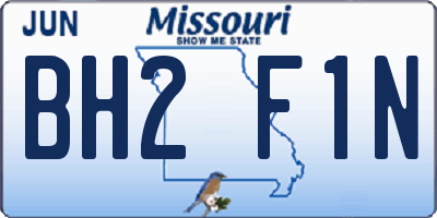 MO license plate BH2F1N