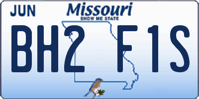 MO license plate BH2F1S