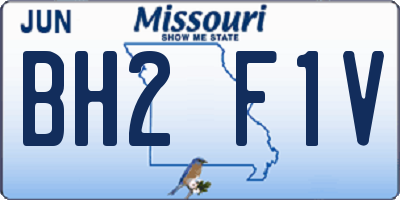 MO license plate BH2F1V