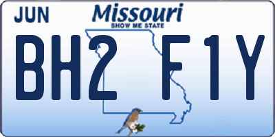MO license plate BH2F1Y