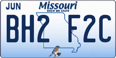 MO license plate BH2F2C