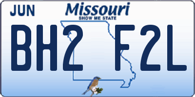 MO license plate BH2F2L