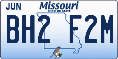 MO license plate BH2F2M