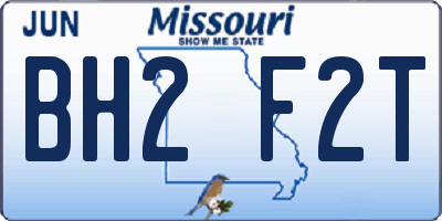 MO license plate BH2F2T