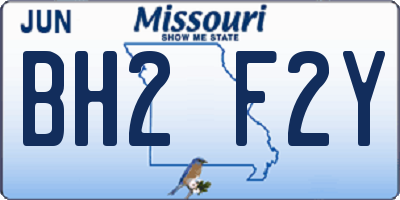 MO license plate BH2F2Y