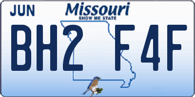 MO license plate BH2F4F