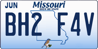 MO license plate BH2F4V