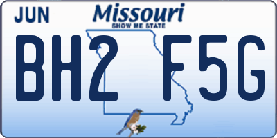 MO license plate BH2F5G