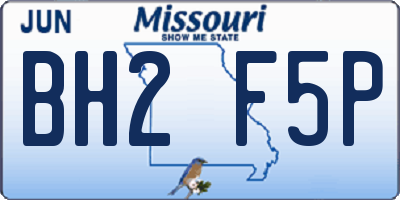 MO license plate BH2F5P