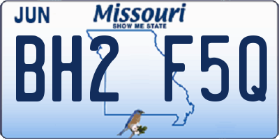 MO license plate BH2F5Q