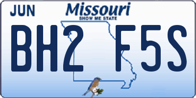 MO license plate BH2F5S