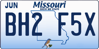 MO license plate BH2F5X