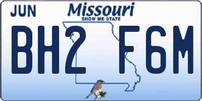 MO license plate BH2F6M