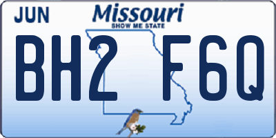 MO license plate BH2F6Q
