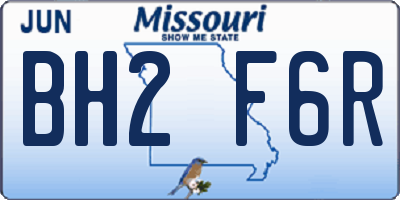 MO license plate BH2F6R