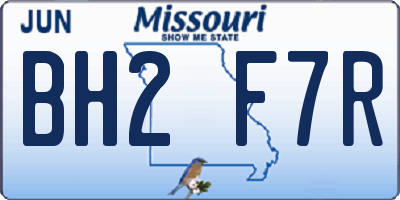 MO license plate BH2F7R