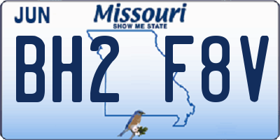 MO license plate BH2F8V
