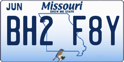 MO license plate BH2F8Y
