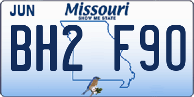 MO license plate BH2F9O