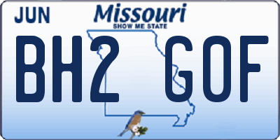 MO license plate BH2G0F