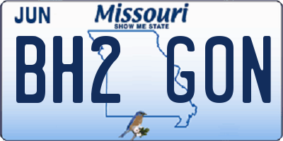MO license plate BH2G0N