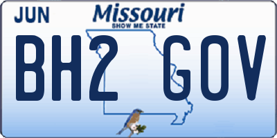 MO license plate BH2G0V