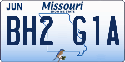 MO license plate BH2G1A