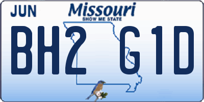 MO license plate BH2G1D