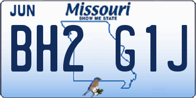 MO license plate BH2G1J