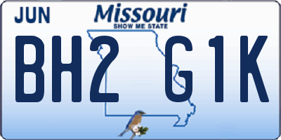 MO license plate BH2G1K