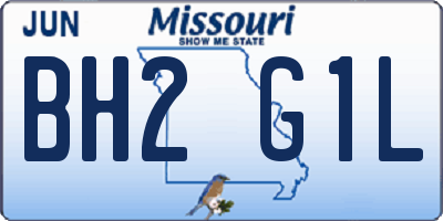 MO license plate BH2G1L