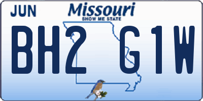 MO license plate BH2G1W