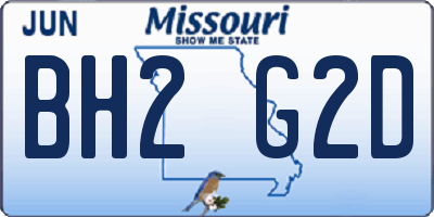MO license plate BH2G2D