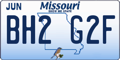MO license plate BH2G2F